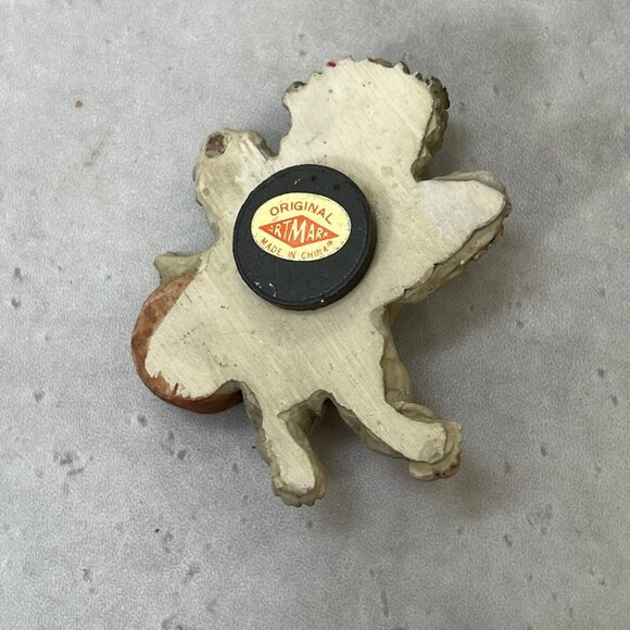 Artmark MAGNET Vintage ANGEL Cherub with Drum Cream‎ with Pink Accents - Picture 2 of 2